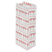 Rosé de dag weg van roze rozen glazen wijn wijn cadeautas (Voorkant Gekanteld)