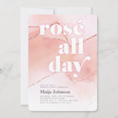 Rosé de hele dag 21e verjaardag uitnodiging (Voorkant)