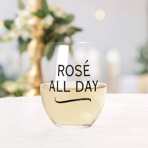 Rosé de hele dag elegante steeloze wijnglas ontwer zonder voet