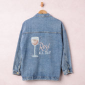 Rosé de hele dag Roos wijnchampagne liefhebber bub Denim Jacket (Hangar)