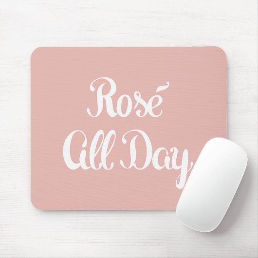 Rosé de hele dag roze muismat (Met muis)