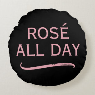 Rosé de hele dag stijlvolle zwarte en roze decorat rond kussen