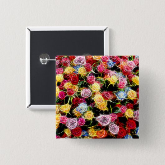 Rose des Gefühls Vierkante Button 5,1 Cm (Voorkant /achterkant)