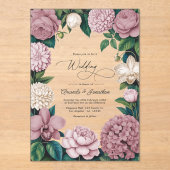 Rose Dust, Silk Blush & Porcelain Cream Wedding Acryl Uitnodigingen (Voorkant)