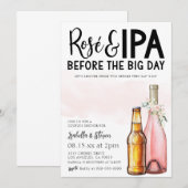 Rosé en IPA Couple's Douche Uitnodiging (Voorkant / Achterkant)
