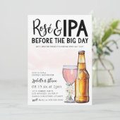 Rosé en IPA koppel baby shower uitnodiging (Staand voorkant)