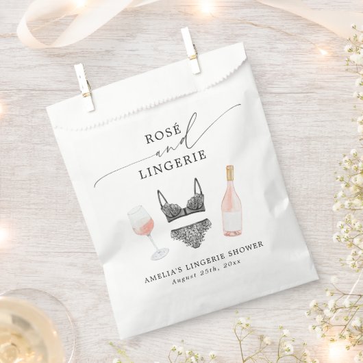 Rosé en lingerie bruiloftsfeest bedankzakje (Geknipt)