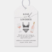 Rosé en lingerie bruiloftsfeest cadeaulabel (Achterkant)