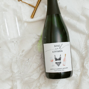 Rosé en lingerie bruiloftsfeest sparkling wijnetiket