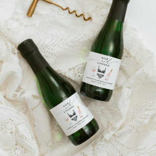 Rosé en lingerie bruiloftsfeest sparkling wijnetiket