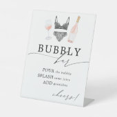 Rosé en Lingerie Bubbly Bar Reclamebord Met Voetstuk (Voorkant)