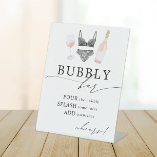 Rosé en Lingerie Bubbly Bar Reclamebord Met Voetstuk