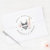 Rosé en Lingerie Douche Dank u Ronde Sticker (Envelop)