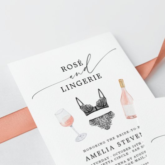 Rosé en Lingerie Vrijgezellenfeest Kaart