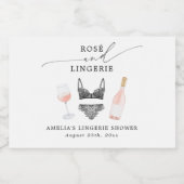 Rosé en Lingerie Vrijgezellenfeest Sparkling Wijnetiket (Enkel label)