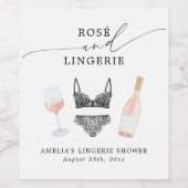 Rosé en Lingerie Vrijgezellenfeest Wijn Etiket (Enkel label)