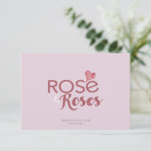 Rosé en Rozen Valentijns Dank je wel Bedankkaart (Staand voorkant)