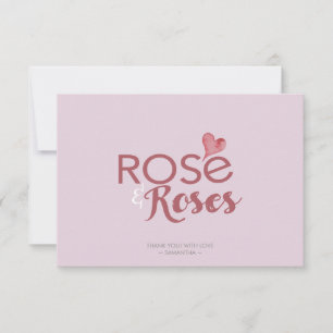 Rosé en Rozen Valentijns Dank je wel Bedankkaart
