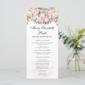 Rose Floral 100th Birthday Menu (Staand voorkant)