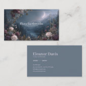 Rose Floral and Crescent Moon Mountain Valley Visitekaartje (Voorkant / Achterkant)