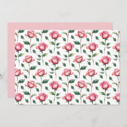 Rose Floral Botanical Note Card Notitiekaartje (Voorkant / Achterkant)