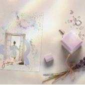 Rose Floral Chic Paper Textured Wedding  Kaart