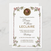 Rose Floral Elegant Wedding Save the Date Seal Kaart (Voorkant / Achterkant)