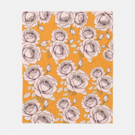 Rose Floral Fleece Blanket  Deken