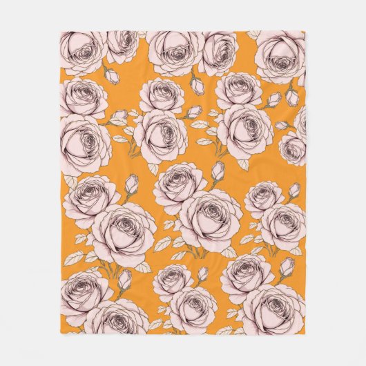 Rose Floral Fleece Blanket  Deken (Voorkant)