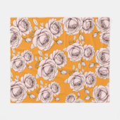 Rose Floral Fleece Blanket  Deken (Voorkant (Horizontaal))