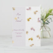 Rose Floral Glitter Paper Textured Wedding  Kaart (Staand voorkant)