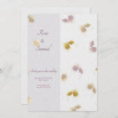 Rose Floral Glitter Paper Textured Wedding  Kaart (Voorkant / Achterkant)