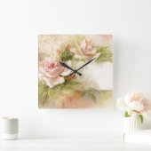 Rose floral pattern girly girls vierkante klok (Huis)