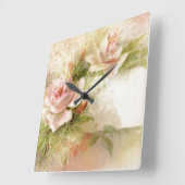 Rose floral pattern girly girls vierkante klok (Hoek)