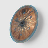 Rosé Flower Blue Wall klok (Hoek)