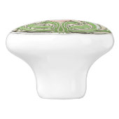 Rose Flower Green Blue Red Art Deco Nouveau Keramische Knop (Zijkant)