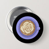 Rose Flower Latte Ronde Button 7,6 Cm (Voorkant /achterkant)