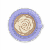Rose Flower Latte Sticker (Voorkant)