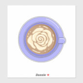 Rose Flower Latte Sticker (Vel)