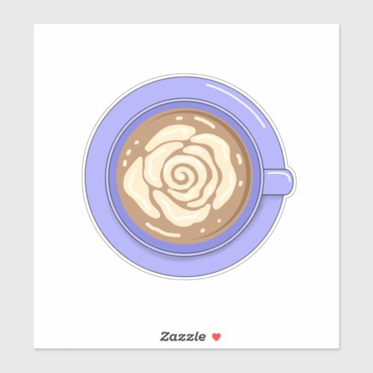 Rose Flower Latte Sticker (Vel)