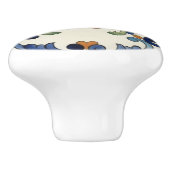 Rose Flower Mediterranean Blue Orange Cream Keramische Knop (Zijkant)