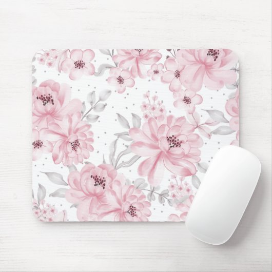 Rose flower pattern muismat (Met muis)
