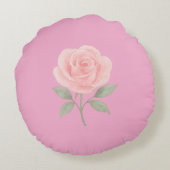 Rose Flower Pink Name  Rond Kussen (Achterkant)