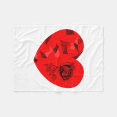 Rose Flower Valentine Red Heart Fleece Deken (Voorkant (Horizontaal))