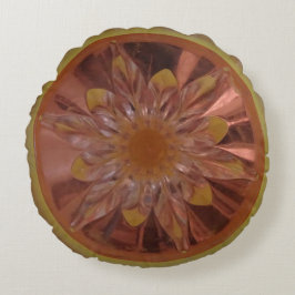 Rosé Flower Yellow Round Pillow Rond Kussen