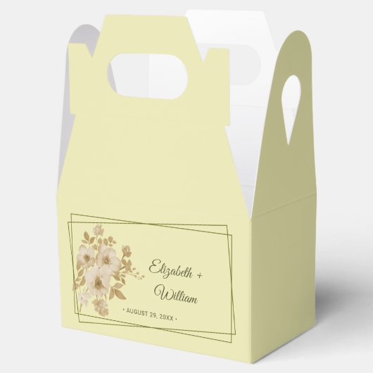 Rose Frame –  Celestial Yellow Wedding Bedankdoosjes (Geopend)