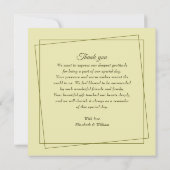 Rose Frame – Celestial Yellow Wedding Bedankkaart (Achterkant)