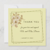 Rose Frame – Celestial Yellow Wedding Bedankkaart (Voorkant)