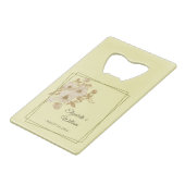 Rose Frame – Celestial Yellow Wedding Creditkaart Flessenopener (Achterkant Gekanteld)