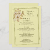 Rose Frame – Celestial Yellow Wedding Menu (Voorkant / Achterkant)